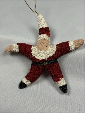 Starfish Santa Claus 4” Hanging Christmas Tree Ornament Hand Painted